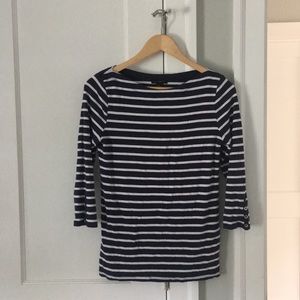 Blue & White Striped Boatneck Shirt